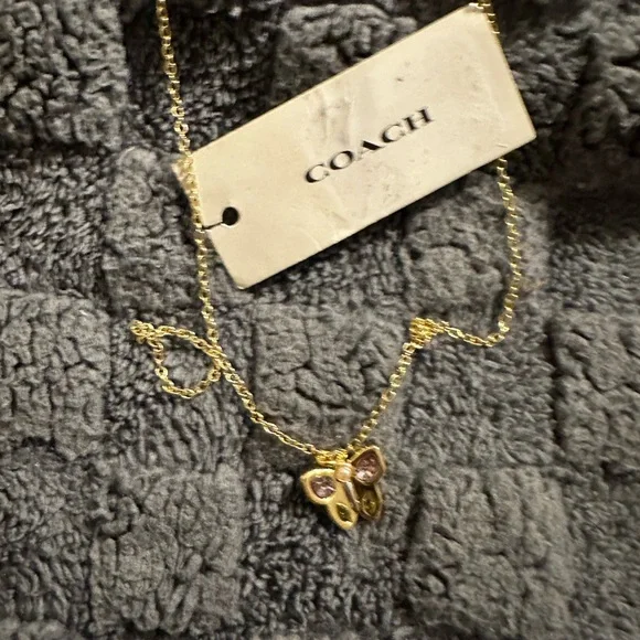 NWT COACH Butterfly Short Pendant Necklace (Multi) Necklace - Picture 2 of 7